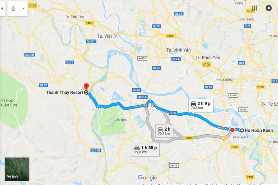 Lộ trình đi suối khoáng Thanh Thủy - Resort Thanh Thủy